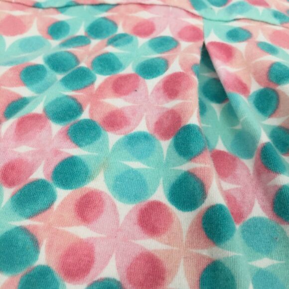 Talbots Floral Polka Dot Print Collared Long Sleeve Top Size Large Pink Blue L - Picture 6 of 9